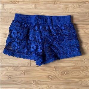 Blue Lace Design Shorts